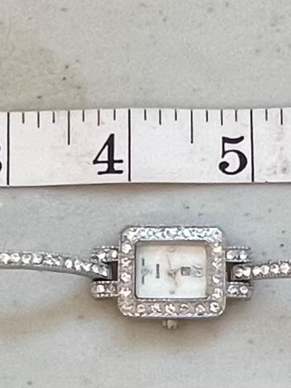 NY&C Vintage Art Deco Style Rhinestone Silver Tone Quartz Watch - Picture 2 of 7